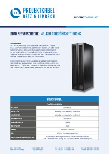 thumbnail of Data-Serverschrank – 42-47HE Tragfähigkeit 1500kg