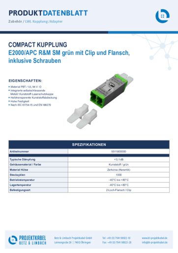 thumbnail of Compact Kupplung SM E2000APC R&M grün mit Clip und Flansch 5511800000
