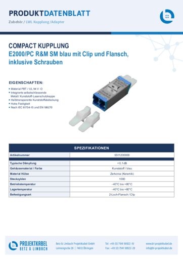 thumbnail of Compact Kupplung SM E2000PC R&M blau mit Clip und Flansch 5511200000