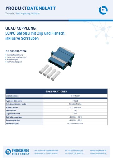 thumbnail of Quad Kupplung SM LCPC blau mit Clip und Flansch 5516000001