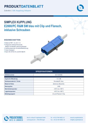 thumbnail of Simplex Kupplung SM E2000PC R&M blau mit Clip und Flansch 5511000000