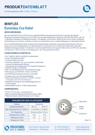 thumbnail of Miniflex Euroclass Cca Kabel
